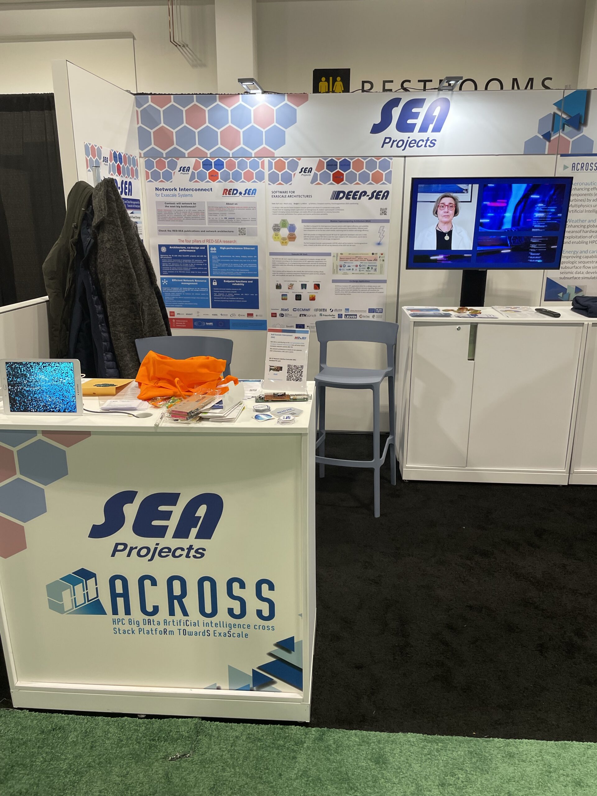 SEA projects booth at Supercomputing 23 together with ACROSS project